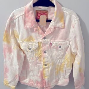 Levi's Medium Unisex Vintage Fit Multicolor Demim Trucker Jacket Tie Dye